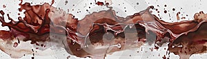 Mole sauce drizzled over, deep browns and reds, Watercolor, hand drawing