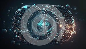 A molecula dna structure on a dark background.