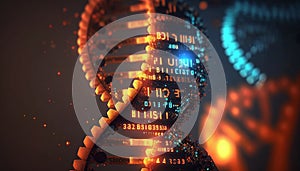 A molecula dna structure on a dark background.