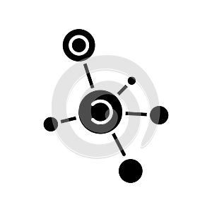 Molecular analysis black icon concept. Molecular analysis flat vector symbol, sign, illustration.