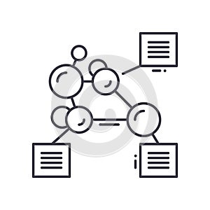 Molecular analysis icon, linear isolated illustration, thin line vector, web design sign, outline concept symbol with