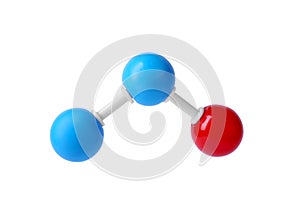 Molecular atom model on white background. Chemical structure
