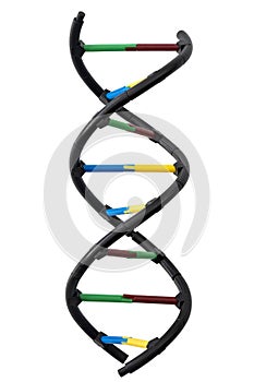 Molecular biology, biotechnology and biochemistry research and genetic code clipart concept with PNG image of DNA helix molecule