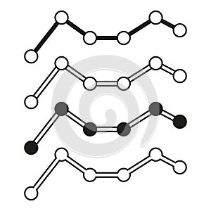 Molecular bonds graphic. Chemistry structure icons. Science network nodes. Vector illustration. EPS 10.