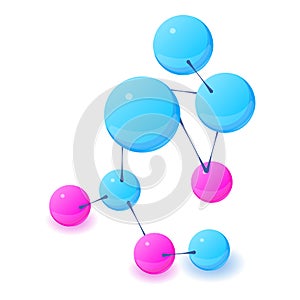 Molecular chemistry icon, isometric style