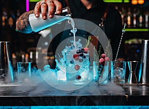 Molecular Cocktail Infused with Liquid Nitrogen