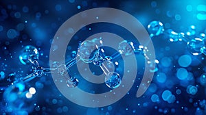 Molecular DNA structure abstract background. Molecule model, chemical formula