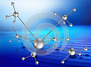 Molecular lattice on art background