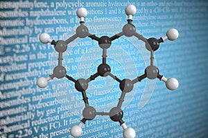 Molecular model of acenaphthylene, 3D rendering photo