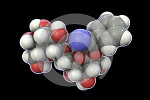 Molecular model of amygdalin, laetrile, vitamin B17, 3d illustration