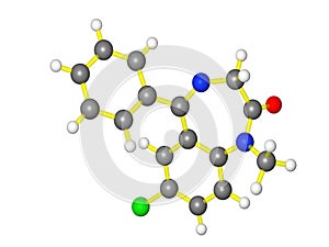 Molecular model of diazepam