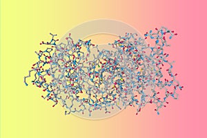 Molecular model of human anaplastic lymphoma kinase (ALK) in complex with crizotinib. ALK is a receptor tyrosine kinase