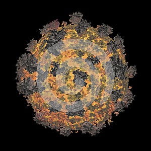 Molecular Model Of A Human Immunodeficiency Virus Type 1 Hiv-1 On Black