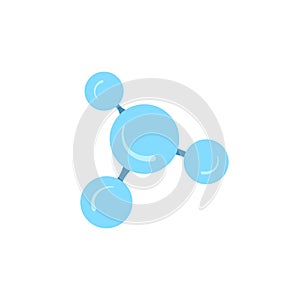 Molecular model icon isolated on white background. Group of atoms bonded together, chemical compound, physics, organic chemistry,