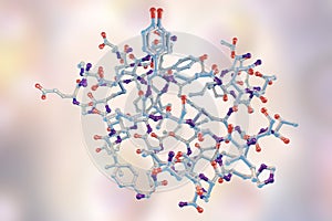 Molecular model of insulin molecule