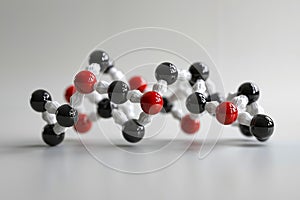 A molecular model of a molecule on a white surface