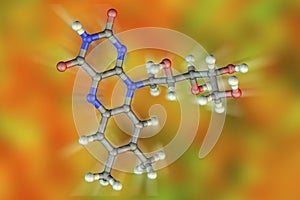 Molecular model of riboflavin, vitamin B2