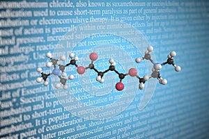 Suxamethonium scientific molecular model, 3D rendering photo