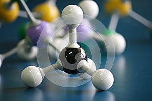 Molecular model of tetrahedral molecular geometry.