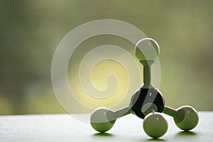 Molecular model of tetrahedral molecular geometry.