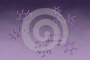 Molecular models of laetrile (amygdalin or vitamin B17) on very peri background. Healthy life concept