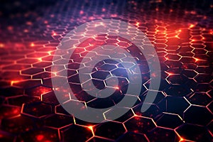 Molecular Network in Hexagonal Nano Grid. Generative AI