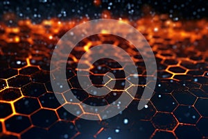 Molecular Network in Hexagonal Nano Grid. Generative AI