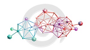 Molecular Network Structure with Nodes, vector design Generative AI