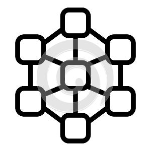 Molecular ozone icon outline vector. Amino peptide