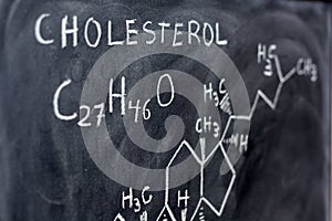 Molecular and structural formula of cholesterol