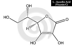 Molecular structure of ascorbic acid (vitamin C)