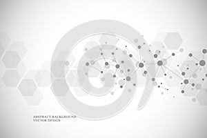 Molecular structure background and communication. Abstract background from molecule DNA. Medical, science and digital technology c