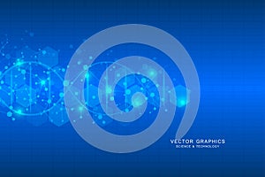 Molecular structure background. Genetic and science research.