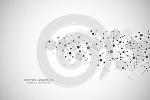 Molecular structure background. Genetic and science research.