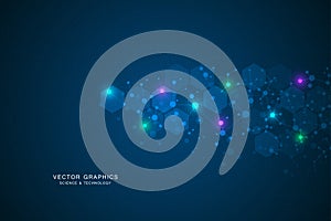 Molecular structure background. Genetic and science research.