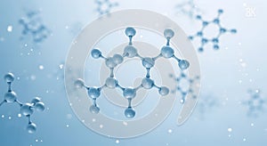 Molecular Structure on Blue Background