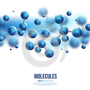 Molecular structure with blue spherical particles