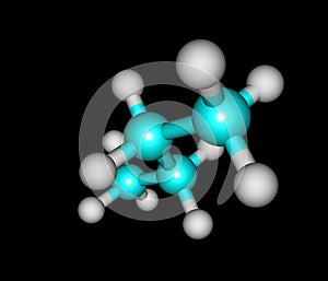 Molecular structure of butane on black