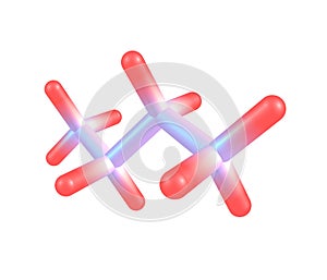 Molecular structure of butane on white