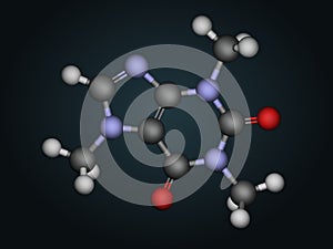 Molecular structure of caffeine photo