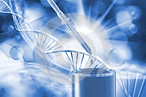 molecular structure and chain of dna close up