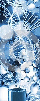 molecular structure and chain of dna closeup