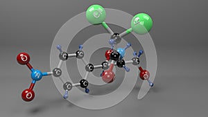 Chloramphenicol molecule structure illustration. photo
