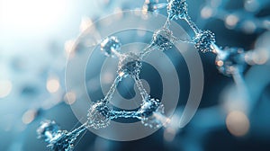 dna strand abstract visualization, blue tone