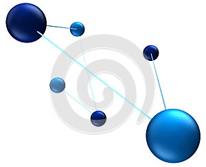 Molecular Structure with Connections atoms on white background