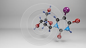 Idoxuridine molecule 3D illustration. photo