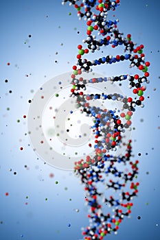 Molecular structure of DNA. 3D rendering.