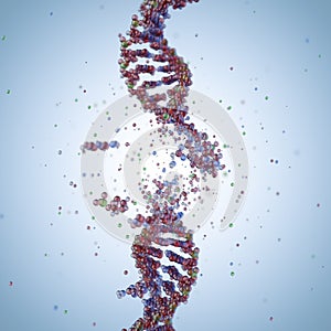 Molecular structure of DNA. 3D rendering.