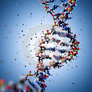 Molecular structure of DNA. 3D rendering.