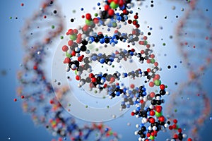 Molecular structure of DNA. 3D rendering.